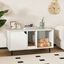 COSTWAY Caja de Arena para Gatos para 2 Gatos, 100 cm Baño Oculto para Gatos con Tablero de Rascado Desmontable, Patas Metálicas, Casa para Gatos de Dos Habitaciones, Mesa Lateral de Madera para Gatos, , large indicador imagen numero 4