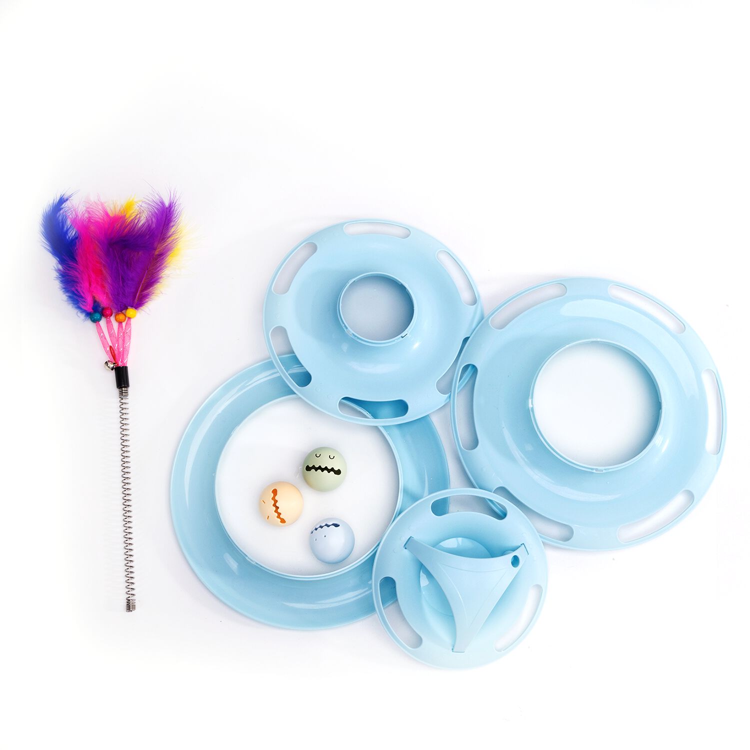 Nobleza - Juguete para Gatos, Juguetes Interactivo con Dise&ntilde;o de Torre con 3 Pelotas de 3 Niveles, Torre Interactiva Gato（25 x 12.5cm）, , large Imagen numero 3