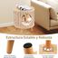 COSTWAY Casa para Gatos con Cojín Desmontable, Ratán Transpirable, Patas de Madera de Caucho Antideslizantes, Multifuncional como Recinto para Caja de Arena y Reposapiés, Ideal para Interior, , large indicador imagen numero 5