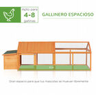 PawHut Gallinero de Madera Gallinero Grande de Exterior de 2 Pisos para 4-8 Gallinas con Techo Abatible Corral Puertas con Cerradura y Nido 240x112,5x76 cm Natural, , large image number null