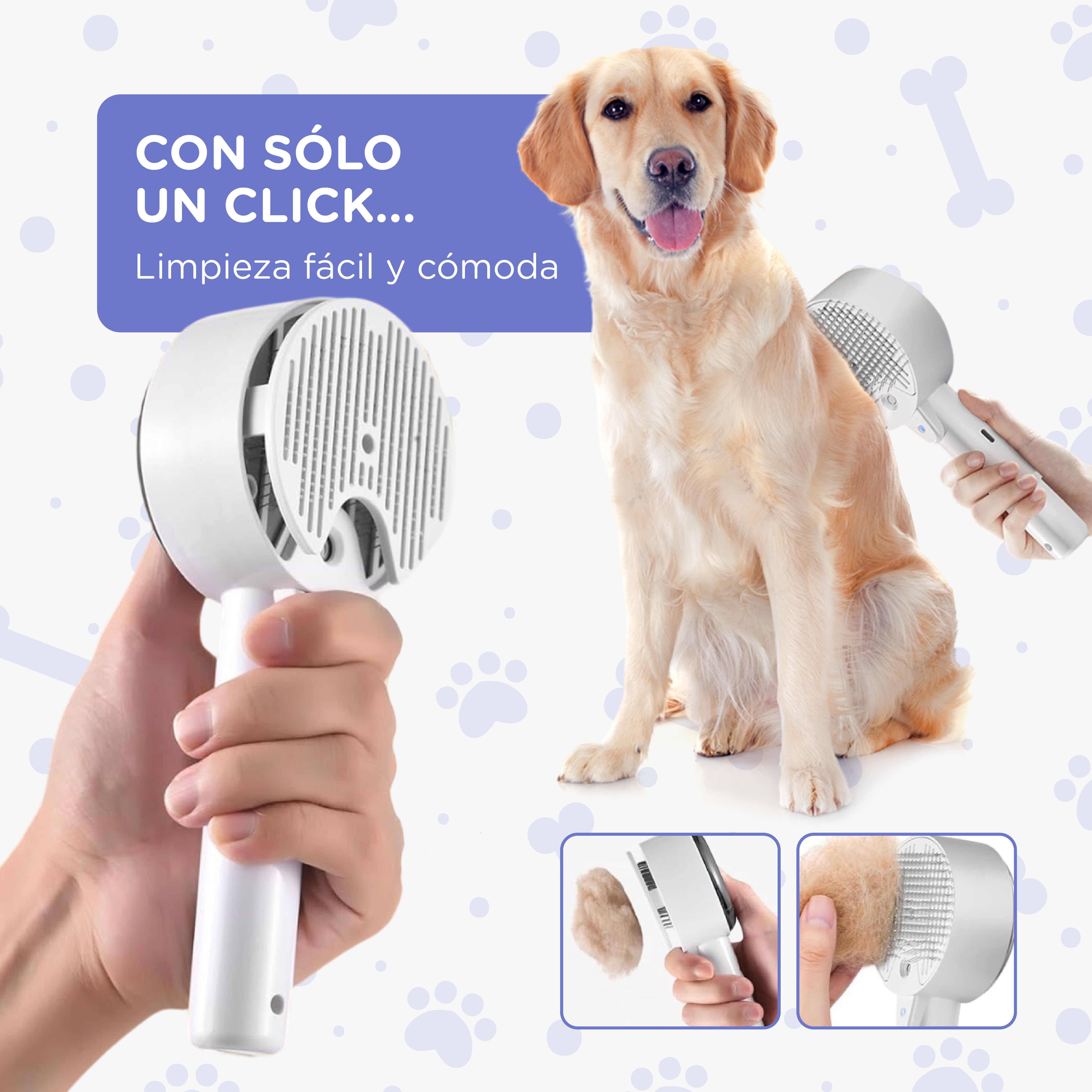 TheKingPet Cepillo Masajeador Quitapelos para perros thumbnail