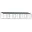 vidaXL Jaula de perros techo y puertas acero galvanizado gris 12x2x2 m, , large indicador imagen numero 10
