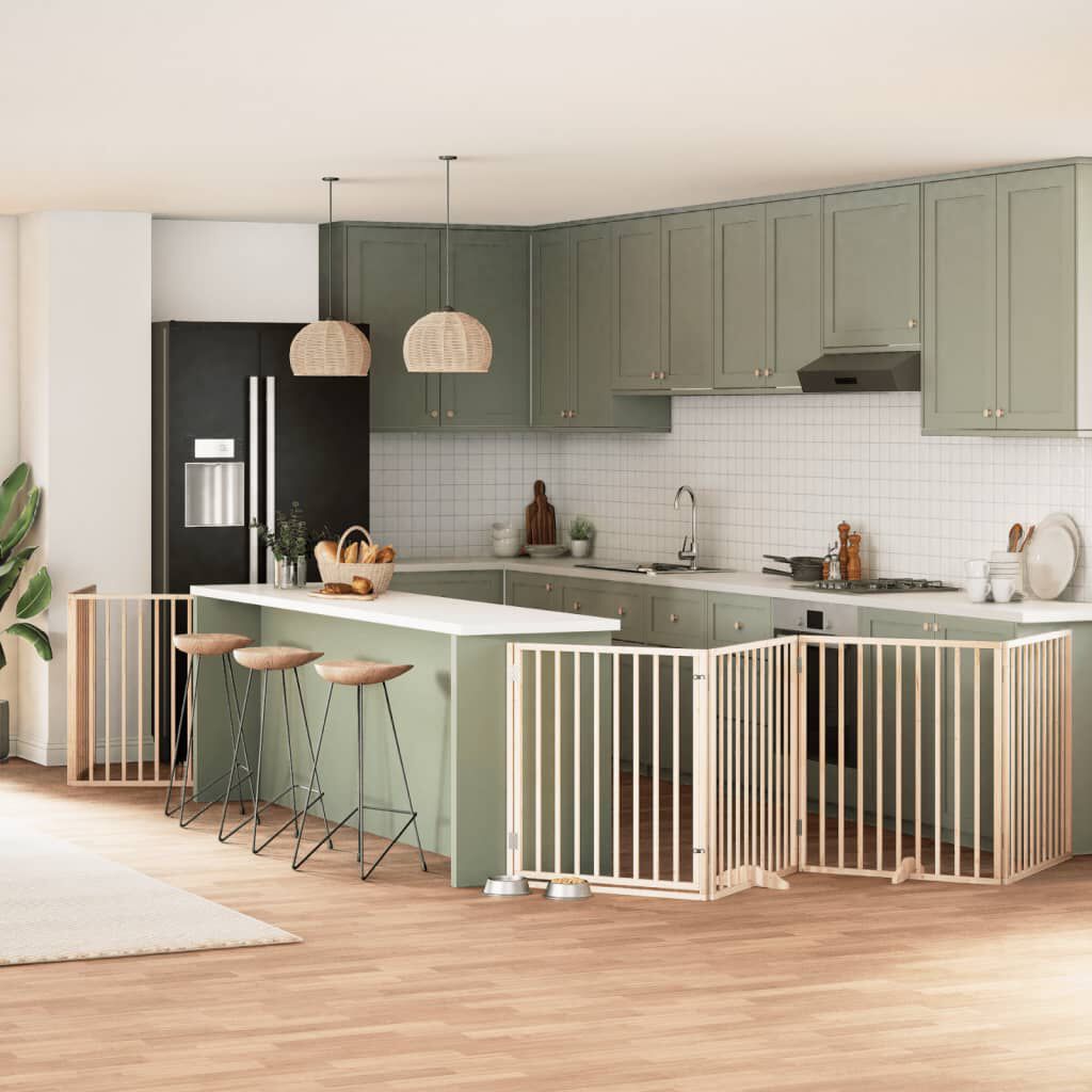 Vidaxl Puerta para Perros Plegable Paneles Puerta para Mascotas Madera de &Aacute;lamo, , large Imagen numero 7