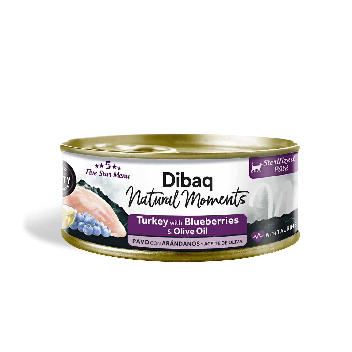 Dibaq Natural Moments 5 Star Esterilizado Pavo con Ar&aacute;ndanos, 12 latas x 70gr, , large Imagen numero 1