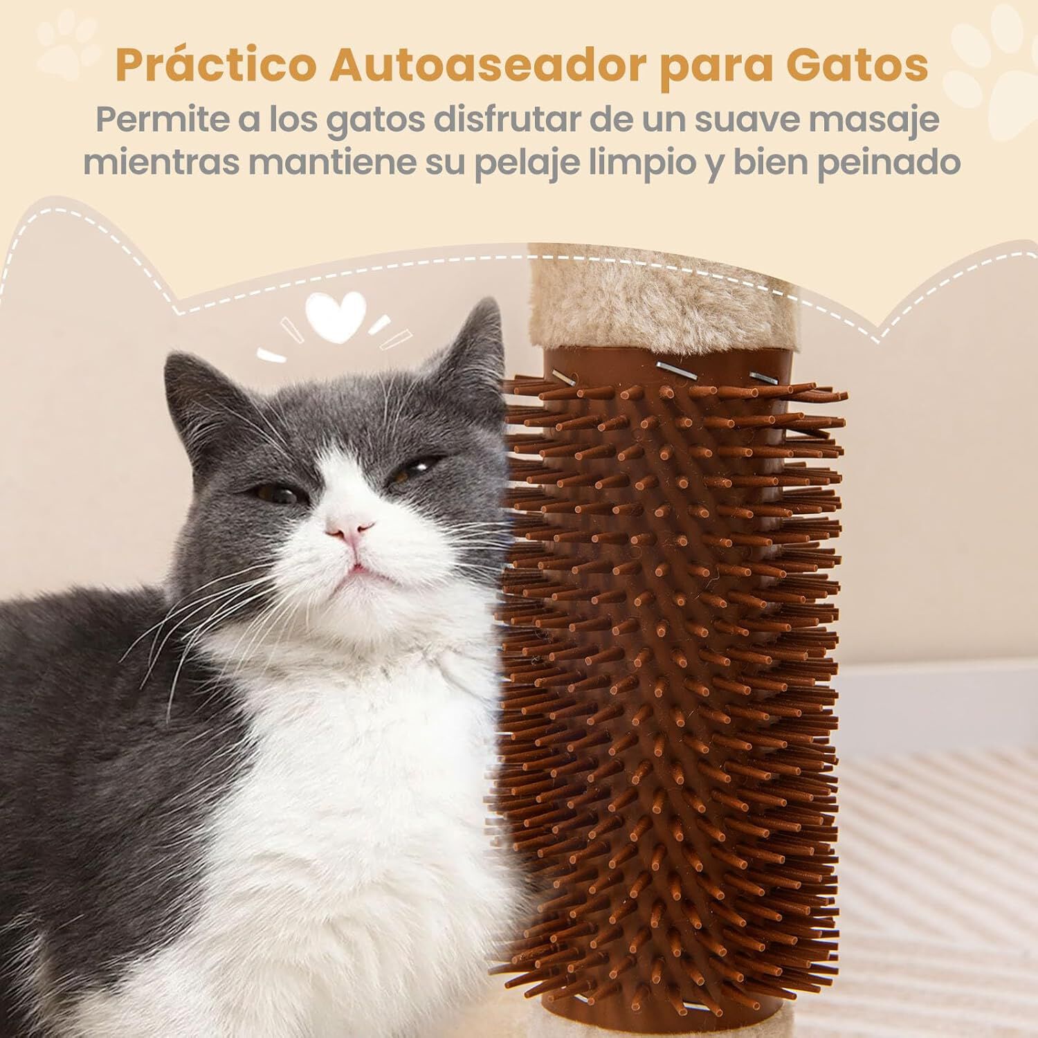 COSTWAY &Aacute;rbol Rascador para Gatos Peque&ntilde;os, &Aacute;rbol para Gatos con Hamaca Suave, Cama para Gatos de Felpa, Postes de Sisal, Autopeluquero y Bola Colgante, Torre para Gatos, 40 x 30 x 72 cm, Beige, , large Imagen numero 4
