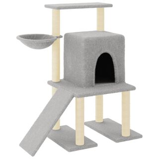 VidaXL Rascador con postes de sisal color gris claro para gatos