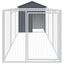 vidaXL Caseta perros con tejado acero galvanizado gris 117x609x123 cm, , large indicador imagen numero 2
