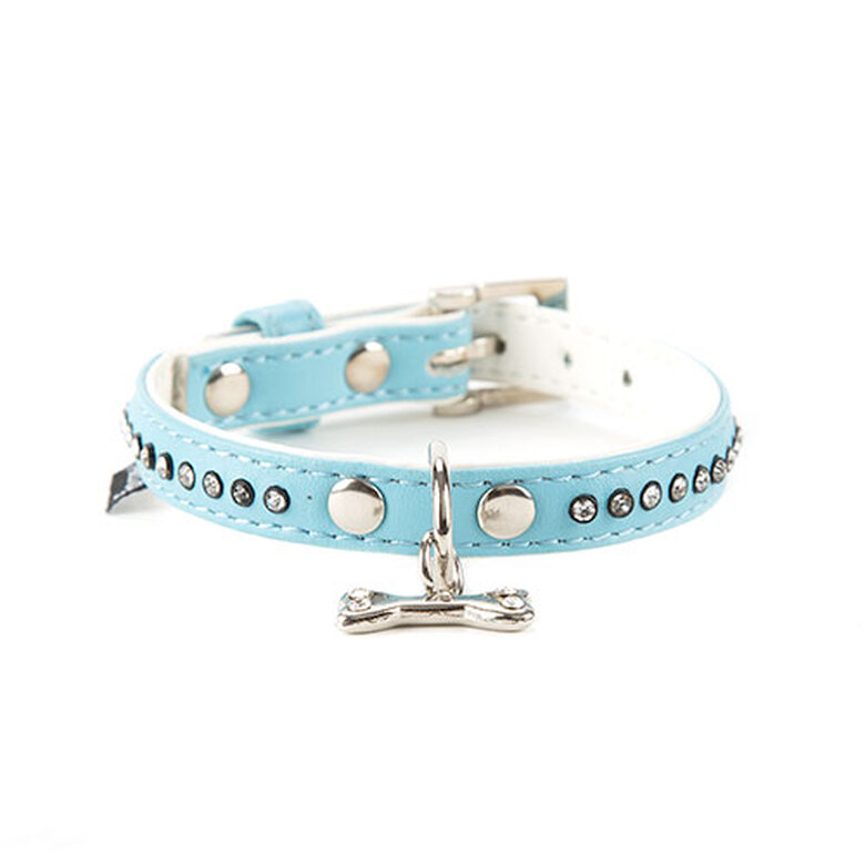 Freedog Collar perros de polipiel azul con strass image number null