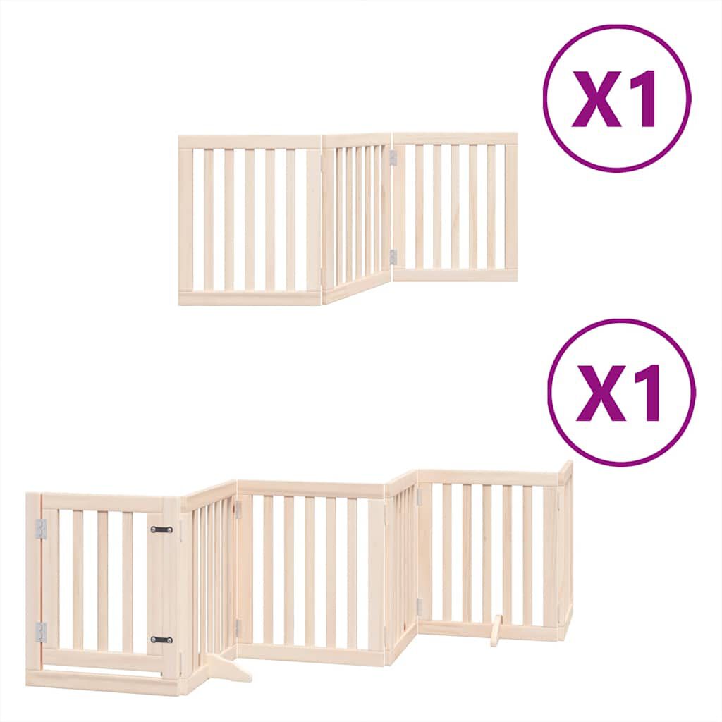 vidaXL Puerta para perros plegable 9 paneles madera de &aacute;lamo 450 cm, , large Imagen numero 6