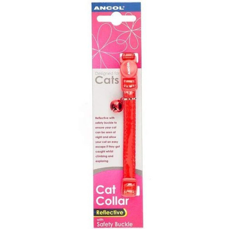Collar con brillo reflectante para gatos color Rojo, , large image number null