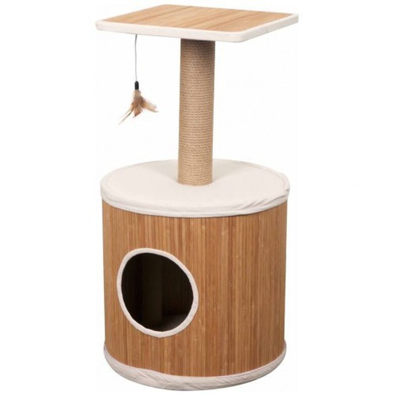 Poste rascador Bamboo para gatos color Marrón y Blanco, , large image number null