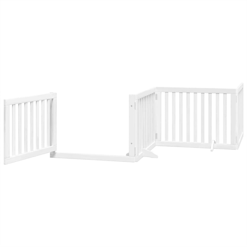 vidaXL Puerta para perros plegable 4 paneles madera &aacute;lamo blanca 320cm, , large Imagen numero 10