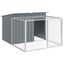 vidaXL Caseta perros con corral acero galvanizado gris 197x194x110 cm, , large indicador imagen numero 5