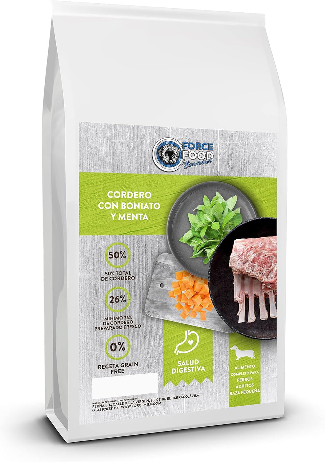 FORCEFOOD gourmet perros adultos cordero y menta 2 Kg, , large Imagen numero 1