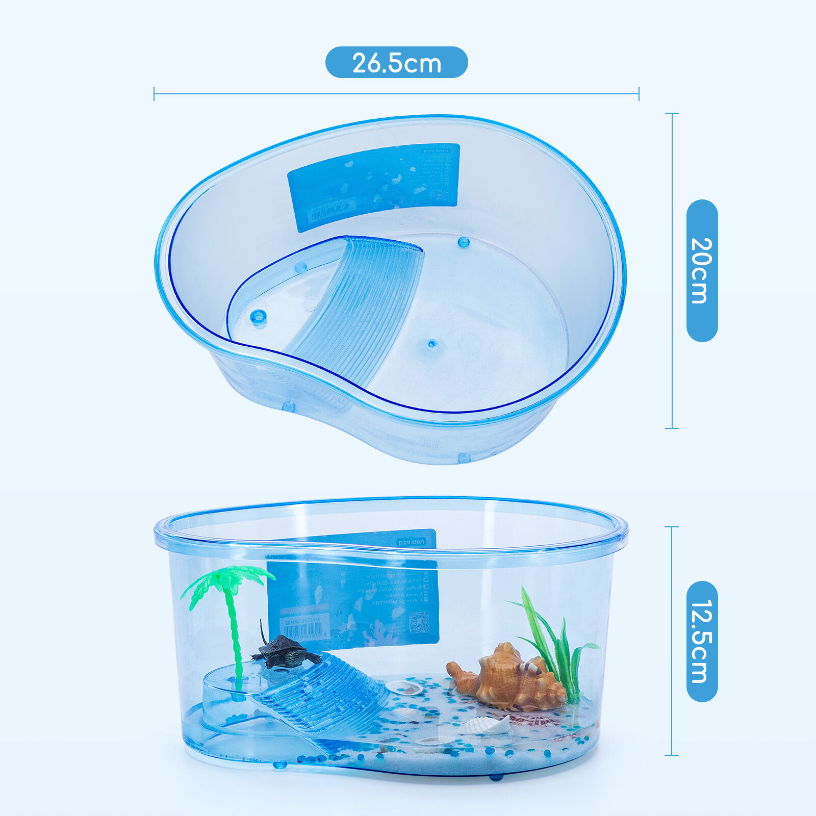 Nobleza - Acuario para Tortugas con Palmera, Terrario de Pl&aacute;stico, L32.5*W23.5*H13CM, , large Imagen numero 6