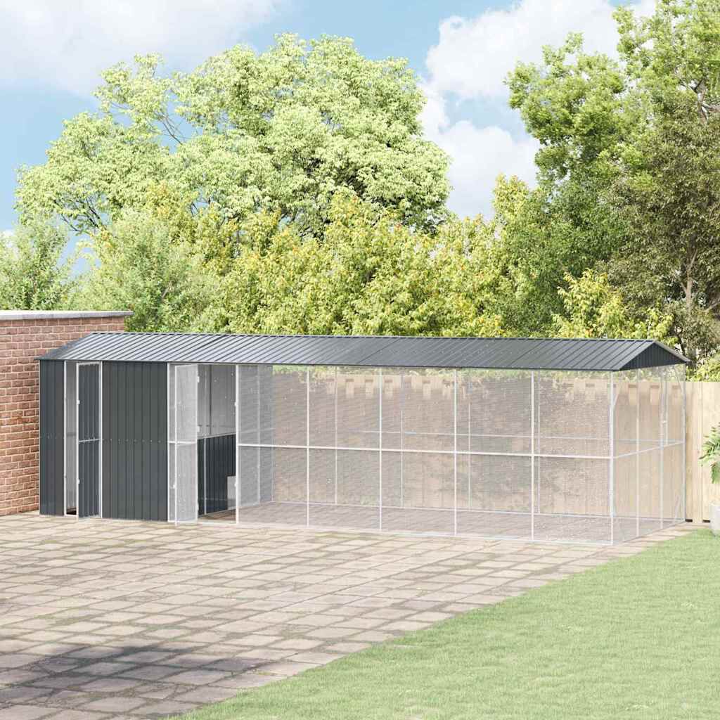 vidaXL Jaula para Aves Antracita 430 x 208 x 247 cm Acero galvanizado thumbnail