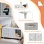COSTWAY 3 en 1 Casa para Gatos con Rascador Extraíble, Mesa de Centro Auxiliar de Madera, Cueva para Gatos con 2 Puertas, Mueble Arenero de 90 x 50 x 50 cm (Blanco), , large indicador imagen numero 2