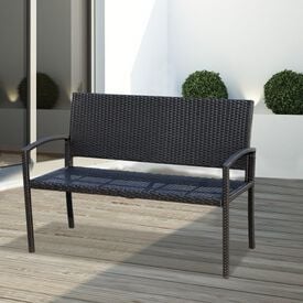 Banco de jardin Outsunny 2 Plazas color Acero