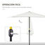 Outsunny Sombrilla 269x138x236 cm Parasol de Jardín con Manivela y Forma Semicircular para Exterior Terraza Patio Piscina Crema, , large indicador imagen numero 4
