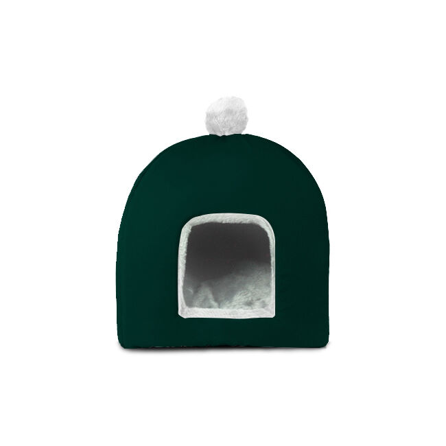 Gauty Cama Redonda para Perros y Gatos  Tela Impermeable y pelo - Verde y blanco, , large Imagen numero 1