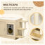PawHut Arenero para Gatos de Madera con 2 Puertas Mueble Arenero para Gatos con Cama Cojín Suave 3 Plataformas y Postes de Sisal 107x54x70 cm Roble, , large indicador imagen numero 5