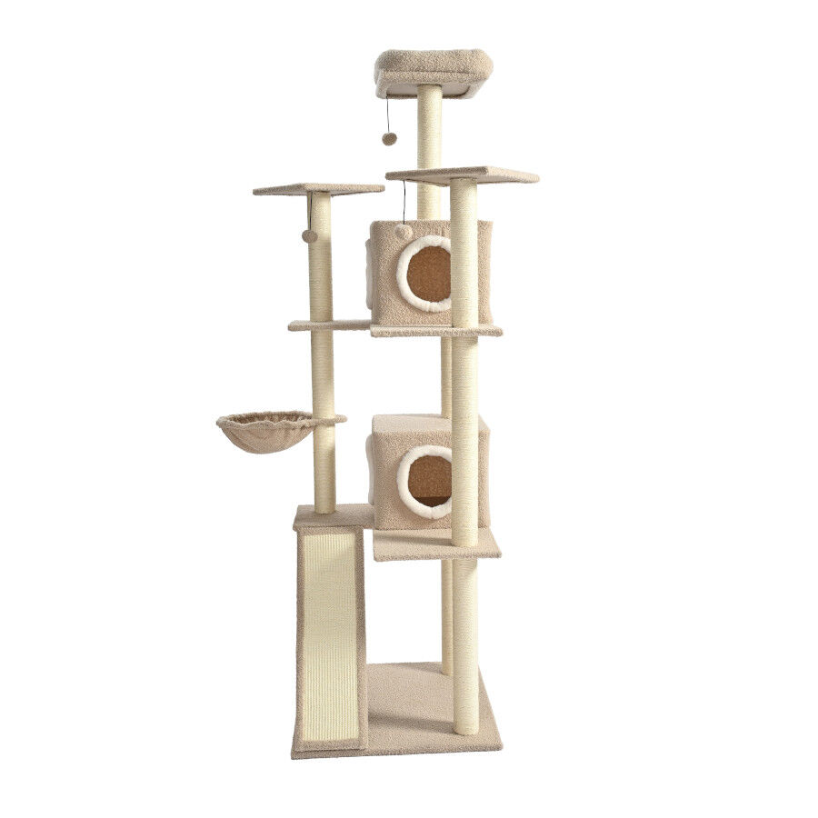 Leeby Boucle Collection Árbol rascador con camas y juguetes para gatos thumbnail