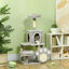 PawHut Árbol Rascador para Gatos 110 cm Árbol para Gatos Torre para Gatos con Nidos Cueva Plataforma Almohadilla de Rascado Bola Colgante Gris Claro, , large indicador imagen numero 2