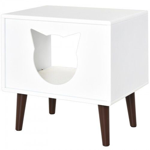 Cueva/Cama con coj&iacute;n PawHut para gatos color Blanco, , large Imagen numero 2