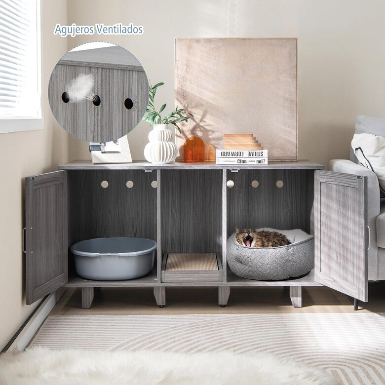 COSTWAY Cajas de Arena gris oescuro para Gatos thumbnail