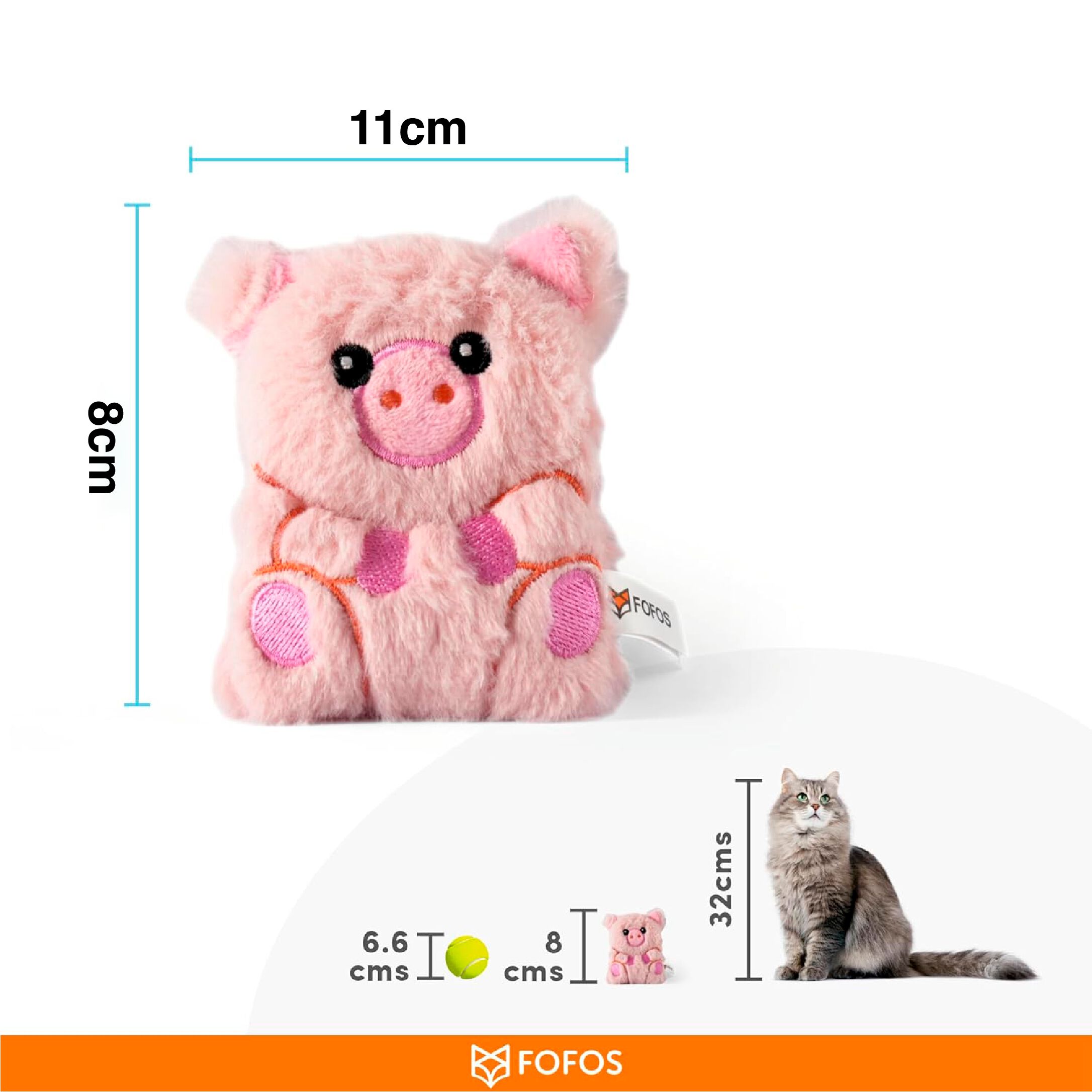 FOFOS | Cerdito Fino Arrugado con Catnip Natural - Para Gato, , large Imagen numero 2