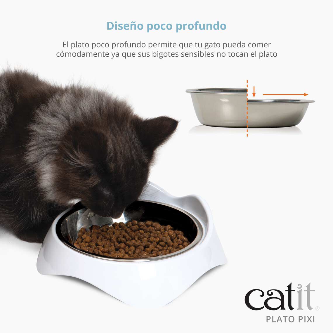Catit Pixi Plato Poco Profundo Individual para Gatos thumbnail