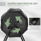 Outsunny Compostador de Tambor Giratorio negro con contendor de doble cámara para Jardín, , large image number null