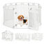 COSTWAY Corral de Mascotas de 8 Paneles, Valla Plegable de 80 cm con Puerta de Seguridad, Estacas y Ventosas, Ideal para Perros Pequeños y Medianos, Interior y Exterior, Blanco, , large indicador imagen numero 1