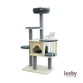 Leeby Cloud Collection torre rascador multiplataforma con cama nido para gatos