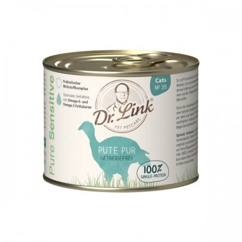 Dr. Link Pure Sensitive Pute Pur Pavo Lata para gatos, , large Imagen numero 1
