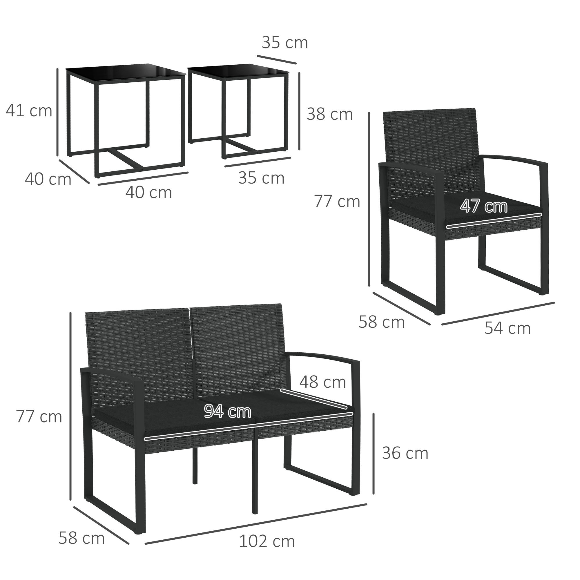 Outsunny Mueble negro para jardin thumbnail