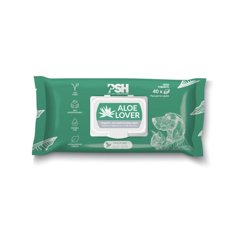 PSH Aloe Lover Toallitas Húmedas para perros y gatos