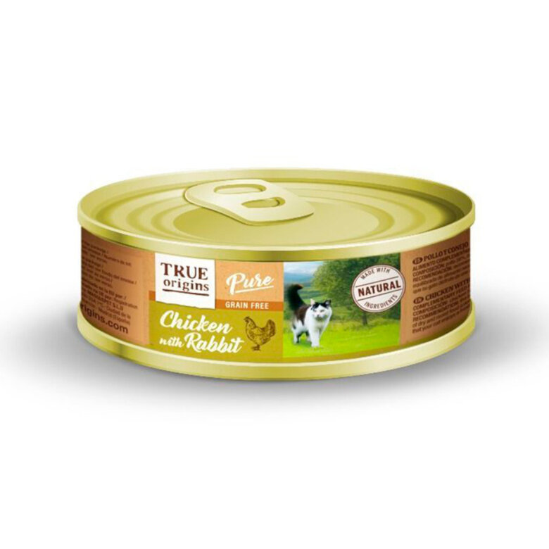 True Origins Adult Pure Pollo y Conejo lata para gatos, , large image number null
