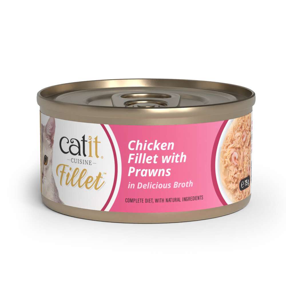 Catit Cuisine Fillet Pollo con Gambas en Caldo, 75g, , large Imagen numero 1