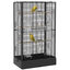 PawHut Jaula para Pájaros 61x36,5x98 cm Pajarera con Puertas Perchas Bandeja Extraíble Cajas de Comidas y Asas Jaula para Ninfas Periquitos Pinzones Canarios Negro, , large indicador imagen numero 1