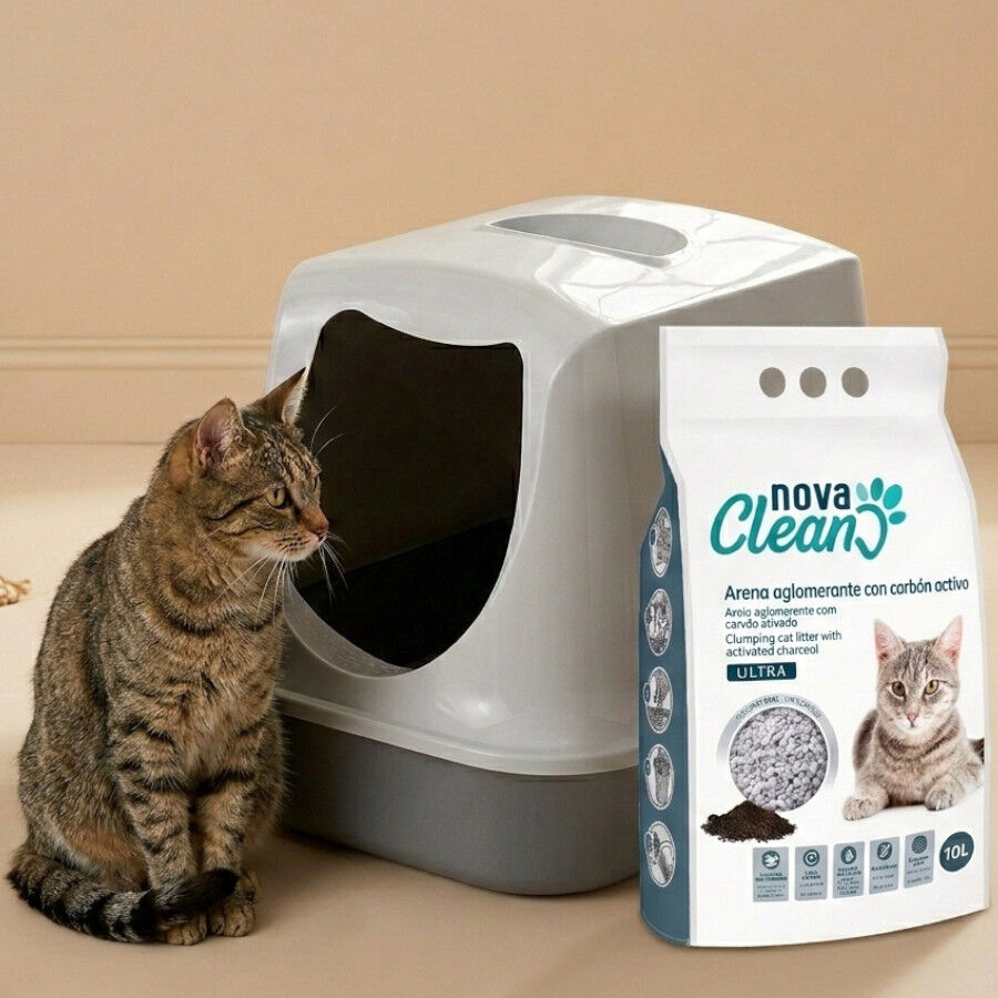 10 L Nova Clean Ultra Lecho Aglomerante Carb&oacute;n para gatos, , large Imagen numero 2