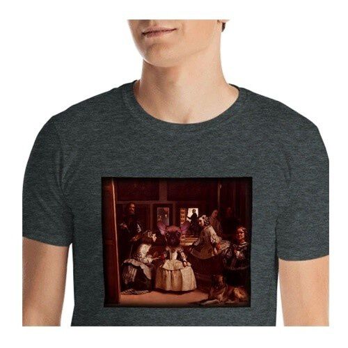 Mascochula camiseta hombre las meninas personalizada con tu mascota gris oscuro thumbnail