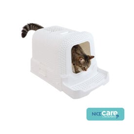 Nice Care Rat&aacute;n Arenero Cerrado Blanco para gatos
