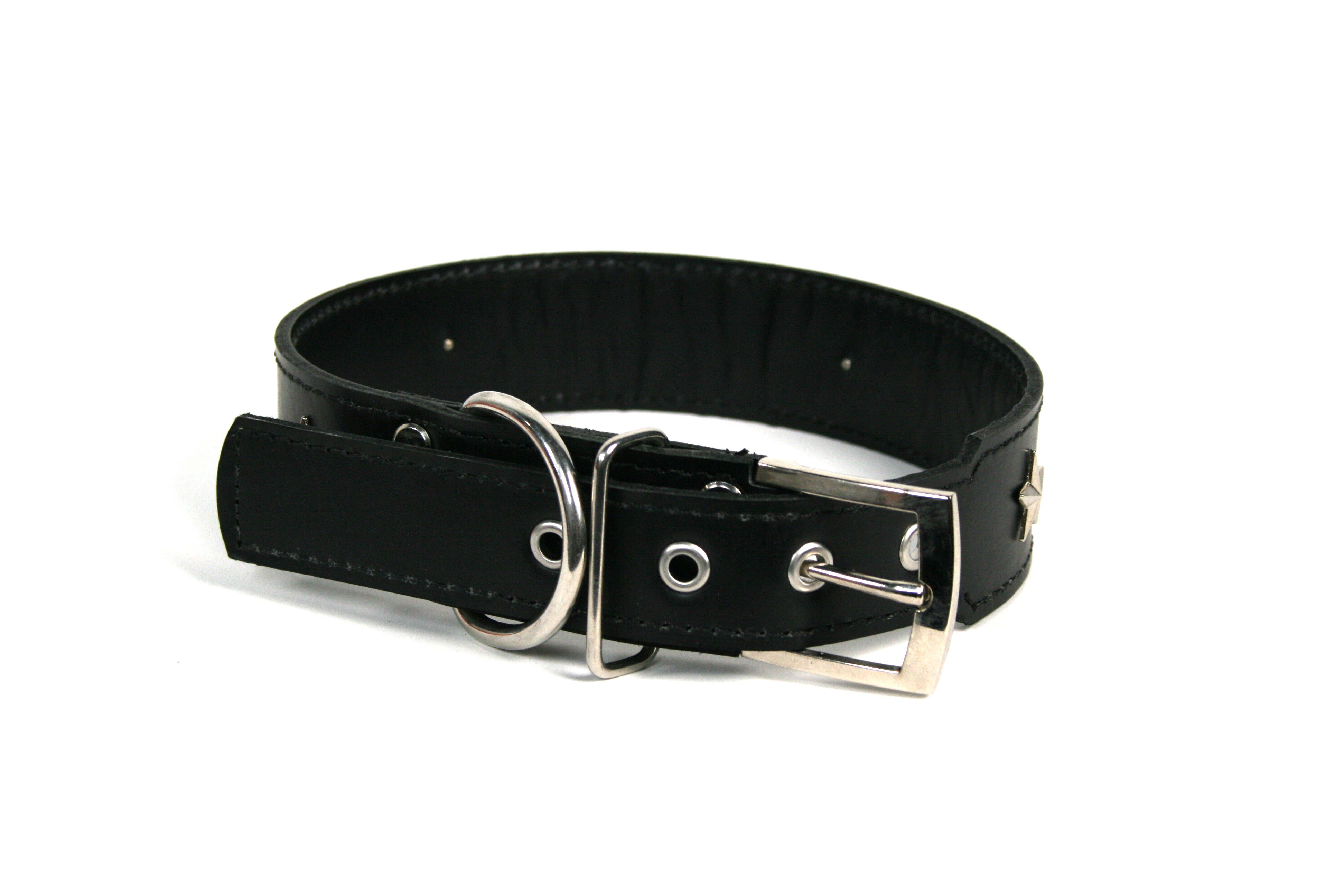 COLLAR DE PIEL NEGRO CON  ESTRELLA, , large Imagen numero 2