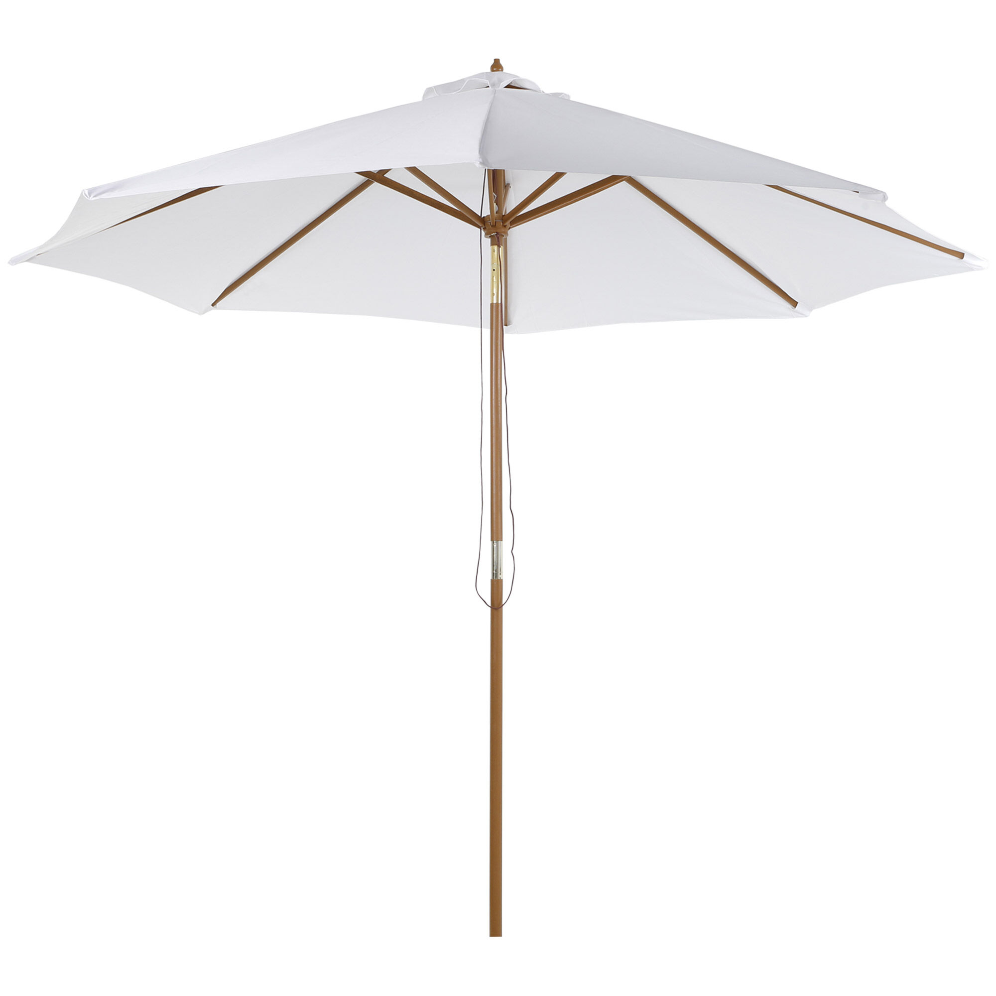 Outsunny Sombrilla Parasol de Madera Grande &Oslash;300x250cm para Exterior Jard&iacute;n Patio Altura Ajustable en 3 Niveles Desmontable Port&aacute;til F&aacute;cil de Guardar y Transportar Color Marfil, , large Imagen numero 1
