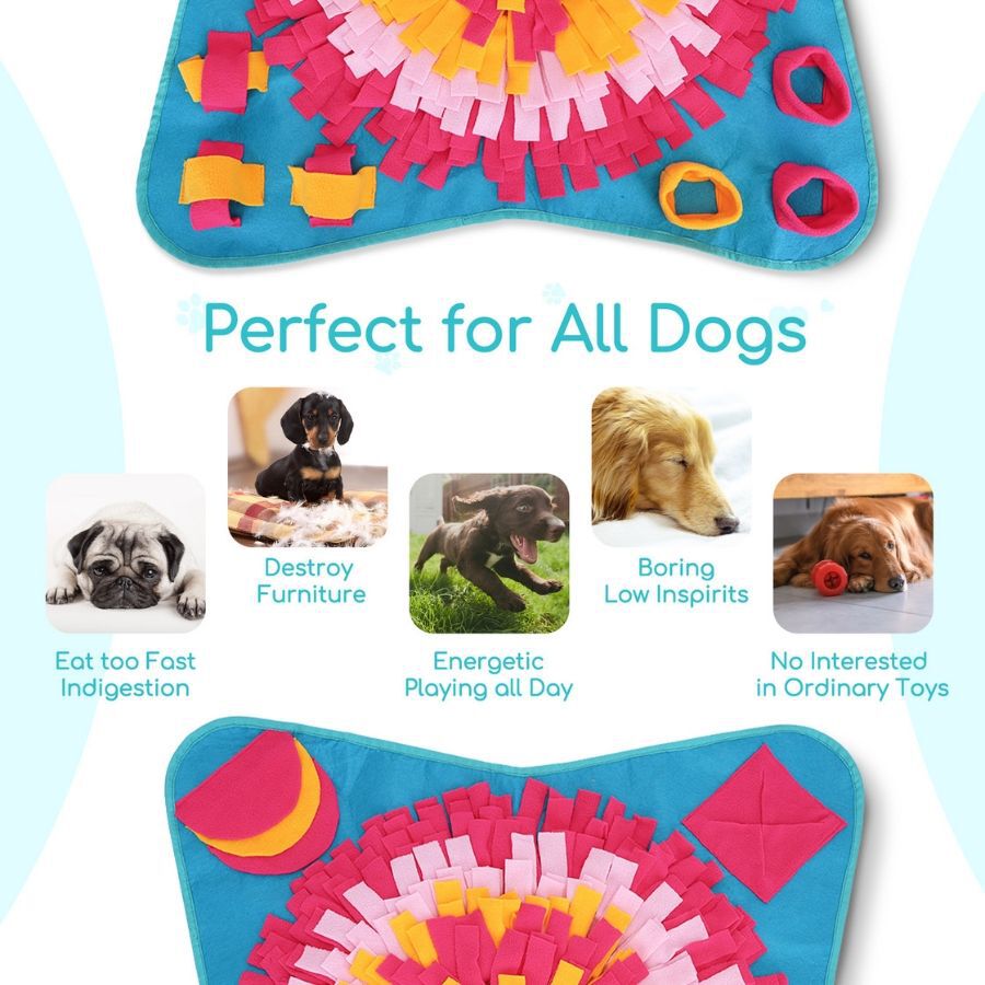 Nobleza - Alfombra Olfativa Juego de Inteligencia para Perros &ndash; Juguete Interactivos Snuffle Mat para Perros - Estera de Alimentaci&oacute;n Lenta Port&aacute;til para Entrenamiento de Forrajeo, 70*70cm, , large Imagen numero 4