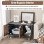 COSTWAY Cajas de Arena para Gatos, Casa de Baño Oculto para Mascota con 2 Puertas, Estante Abierto y Rascador para Gatos, Mesa Auxiliar para Gatos 90 x 50 x 54 cm, , large indicador imagen numero 2