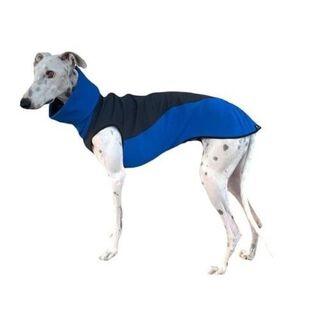 Galguita amelie Softshell abrigo impermeable azul y gris para perros galgos