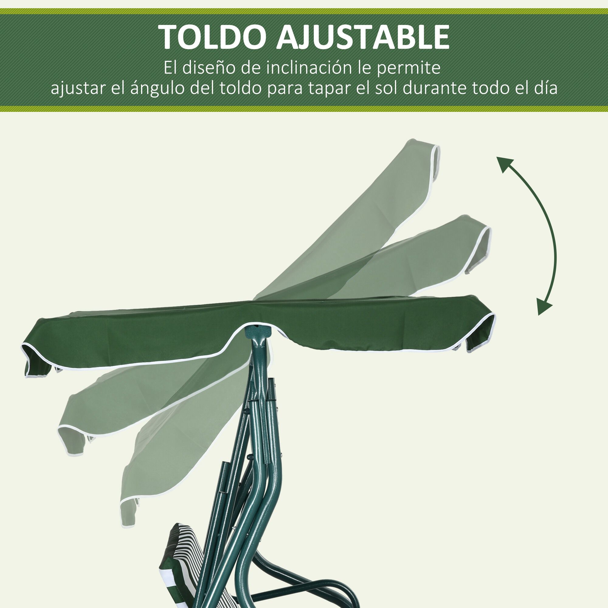 Outsunny Columpio de Jard&iacute;n Verde, , large Imagen numero 4