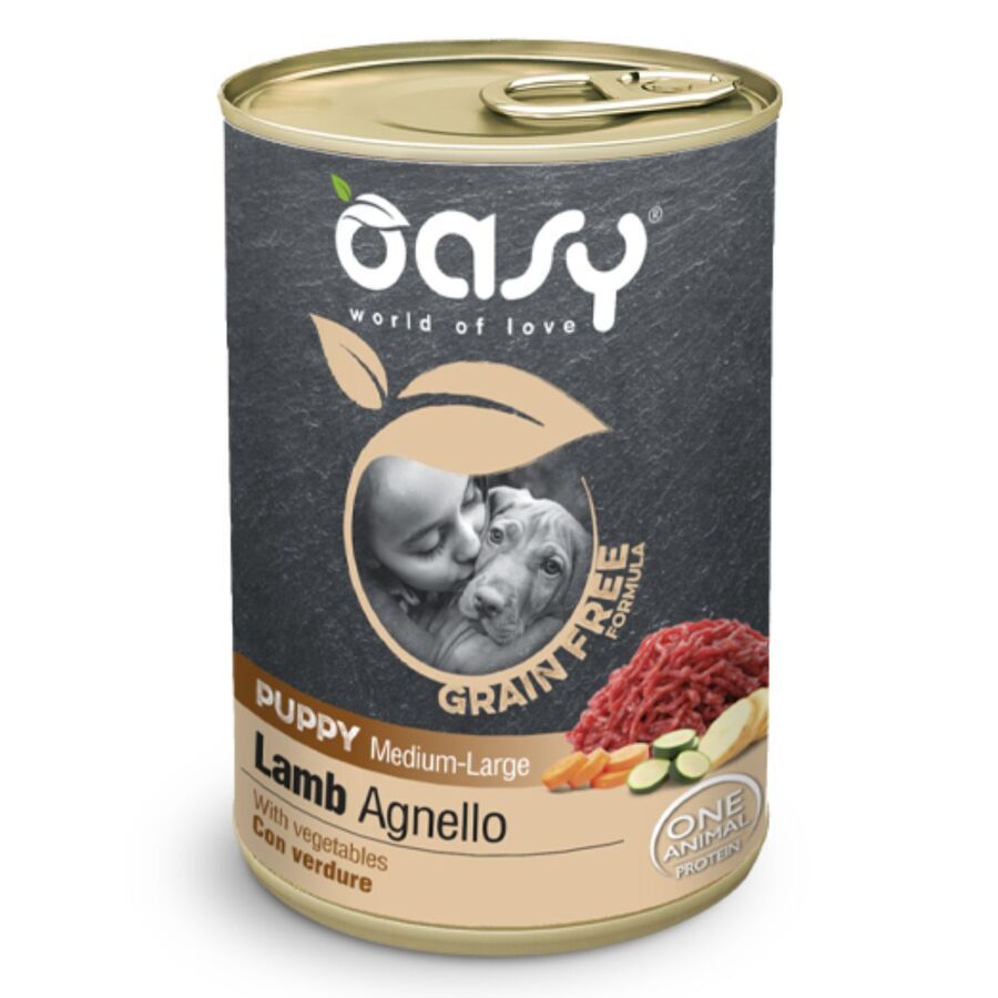 OASY PERRO LATA GF PUPPY M/L CORDERO 400G, , large Imagen numero 1